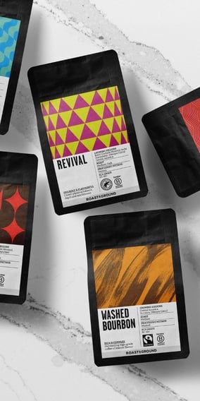 Roast & Ground Coffees new packaging flatlay